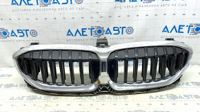 Решетка радиатора grill в сборе BMW 3 G20 19-22 с жалюзи, хром, без камеры, песок