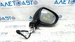 Зеркало боковое правое в сборе Nissan Rogue 21-23 BSM, 7 пинов, с поворотником, с подогревом, черное