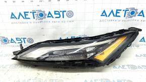 Поворотник ДХО левый Nissan Rogue 21-26 галоген + LED us built, треснуто стекло, песок