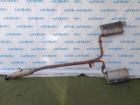 Выпускная трасса средняя часть Toyota Camry v40 3.5 с бочками, примята, ржавая
