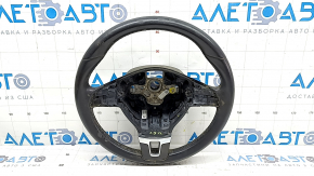 Volan fără accesorii VW Tiguan 11-18, piele neagră, fără butoane, curățabil chimic