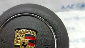 Подушка безопасности airbag в руль водительская Porsche Macan 15-18 кожа серая achatgrau, царапины