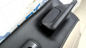 Scaune spate, rândul 2, stânga, Ford Escape MK4 20-22, fără airbag, piele, bej cu negru, perforație, cu cotieră și centură, căptușeală crăpată