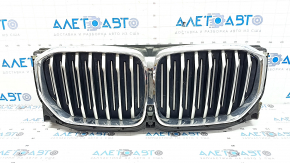 Решетка радиатора grill в сборе BMW X5 G05 19-23 с жалюзи дефлектором радиатора 3.0T с моторчиком, X-LINE, с камерой 360, хром, песок