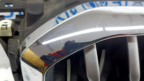 Решетка радиатора grill в сборе BMW X5 G05 19-23 с жалюзи дефлектором радиатора 3.0T с моторчиком, X-LINE, с камерой 360, хром, песок