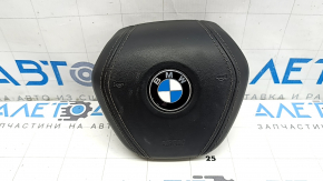 Подушка безопасности airbag в руль водительская BMW X5 G05 19-26 кожа черная, вмятина, царапины