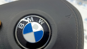 Подушка безопасности airbag в руль водительская BMW X5 G05 19-26 кожа черная, вмятина, царапины