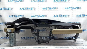 Торпедо передняя панель с AIRBAG Lexus ES300h ES350 13-18 черная с бежевыми накладками