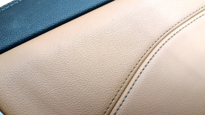 Ornamente ușă față stânga BMW X5 G05 19-23 piele neagră/Canberra-Beige, inserție lemn Fineline Stripe, cotiera piele bej, cu mâner și tampoane, lovituri, lovituri