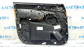 Ornamente ușă față dreapta BMW X5 G05 19-23 piele neagră/maro inserție COGNAC gri, cotiera piele maro COGNAC, cu mâner și tampoane, zgârieturi, lovituri