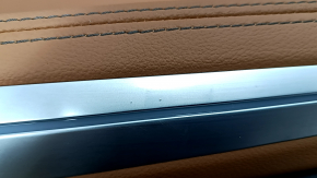 Обшивка двери карточка задняя правая BMW X5 G05 19-23 кожа schwarz/коричневая COGNAC без шторки, вставка серая, подлокотник кожа коричневая COGNAC, с ручкой и накладками, царапины, тычки
