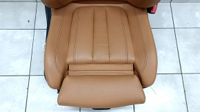 Scaun pasager BMW X5 G05 19-23 cu airbag, electric, încălzit, sport, piele maro COGNAC, curățabil chimic