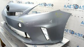 Бампер передний голый Toyota Prius V 12-14 дорест, голубой, трещина, отсутствует фрагмент, царапины, примят, надломаны крепления