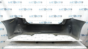 Бампер задний голый Toyota Prius V 12-17 без губы, голубой, примят, надломаны крепления, царапины