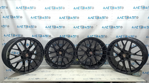 Комплект дисков R20 x 9J R20 x 10J Porsche Macan 15-18 черные, с колпачками, не оригинал, бордюрка
