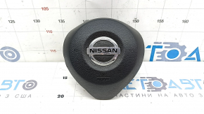 Подушка безопасности airbag в руль водительская Nissan Rogue 17-20 черная, надломано крепление