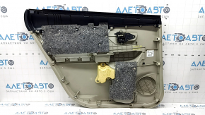 Обшивка двери карточка задняя правая Toyota Prius V 12-14 бежевая с бежевой вставкой ткань, подлокотник беж ткань, с ручкой, царапины, под химчистку, трещина в креплении