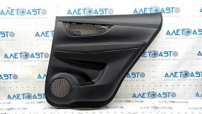 Placă ușă spate dreapta Nissan Rogue 17-20 negru cu inserție neagră din plastic, cotiera piele