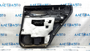 Placă ușă spate stânga Nissan Rogue 17-20 neagră cu inserție neagră din plastic, cotiera piele