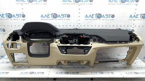 Торпедо передняя панель с AIRBAG BMW X3 G01 18-21 черно-бежевое, без проекции, под чистку