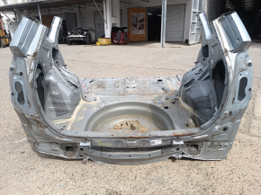 Задняя панель Toyota Prius V 12-17 на кузове, голубая, ржавая