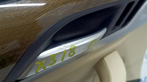 Ornamente ușă față stânga BMW X3 G01 18-21 piele bej, inserție piele bej, cusături gri, inserție lemn plop, cu mâner, cu nasturi, curățare chimică, rezistentă la zgârieturi