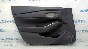 Ornamente ușă față stânga Honda Accord 23-24 piele neagră, cotiera piele, inserție piele neagră, cu mâner