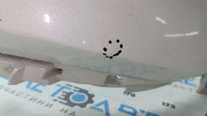Бампер передний голый Hyundai Tucson 22-24 без парктроников, Korea, белый, прижат, царапины, незаводские отверстия, трещины в креплениях