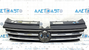 Решетка радиатора grill VW Tiguan 18-21 без эмблемы, под радар, песок
