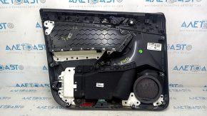 Ornamente ușă față dreapta VW Tiguan 18-20 negru, cotiera piele neagră, cu scârțâit, zgârieturi, strat mâner decojit