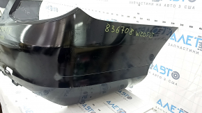 Бампер задний голый Mercedes C-class W205 300 15-18 без парктроников под BSM, черный, царапины, вмятины