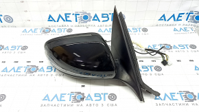 Oglindă laterală dreapta completă Mercedes Clasa C W205 15-18 8+8+1 pini, semnalizare, încălzită, cu iluminare din spate, BSM, neagră