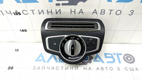 Управление светом Mercedes C-class W205 15-21 черный глянец с черной накладкой