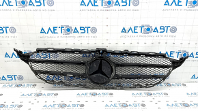 Решетка радиатора в сборе grill Mercedes C-class W205 15-18 с эмблемой без радара под камеру, песок, в краске