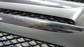 Решетка радиатора в сборе grill Mercedes C-class W205 15-18 с эмблемой без радара под камеру, песок, в краске