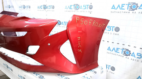 Бампер передний голый Toyota Prius 50 16-18 под парктроники, красный 3T7, примят, треснут, надломано крепление