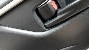 Ornamente ușă față stânga Toyota Rav4 19-24 negru, cotiera piele neagră, inserție plastic neagră, ornament gri, cu mâner, zgârieturi