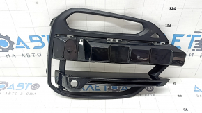 Нижняя решетка переднего бампера правая BMW X3 G01 18-21 под ПТФ и парктроник, черный глянец, трещина в креплении