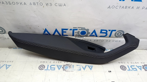 Подлокотник обшивки двери задней левой Audi E-Tron 19-23 кожа черная, серая строчка
