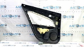 Обшивка двери карточка задняя правая Toyota Prius 50 16-18 черная, черная вставка, подлокотник кожа черный, с управлением стеклоподъмника, царапины