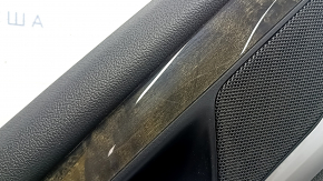Ornamente ușă spate stânga BMW X3 G01 18-21 piele artificială neagră, inserție din lemn Var.poplar, gri, gri închis