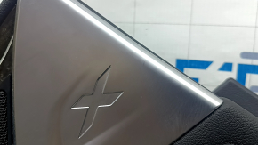 Ornamente ușă spate stânga BMW X3 G01 18-21 piele artificială neagră, inserție din lemn Var.poplar, gri, gri închis