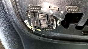 Ornamente ușă față dreapta Volvo XC90 16-22 piele neagră, cotiera și inserție piele nappa neagră, ornament din nuc, Bowers & Wilkins, zgârieturi, fixare ruptă, cromul de pe mâner se exfoliază