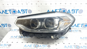 Far față stânga complet BMW X3 G01 18-21 halogen+LED, cu suport, nisip