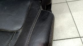 Scaun spate stânga Volvo XC90 16-23 încălzit, piele gri, perforat, pentru 3 rânduri, pentru curățare chimică, zgârieturi