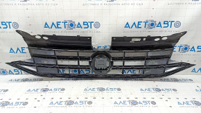 Решетка радиатора grill VW Tiguan 22-24 без эмблемы, под радар, поплавлена, в копоти, песок