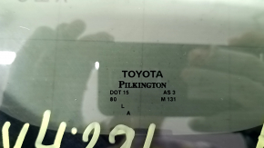 Форточка глухое стекло задняя левая Toyota Rav4 19-24 тонировка, с хром молдингом