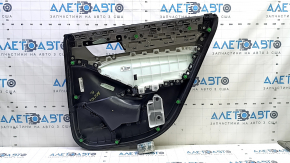 Ornamente ușă spate stânga Honda Accord 18-18 negru, cu inserție din piele gri, cotiera din piele gri, ornament sub lemn gri