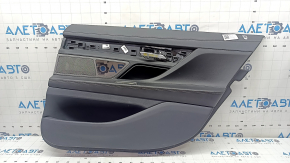 Обшивка двери карточка задняя правая BMW 7 G12 16-22 без шторки, кожа черная, с подсветкой, с ручкой, Harman Kardon, без пепельницы, тычки, царапины