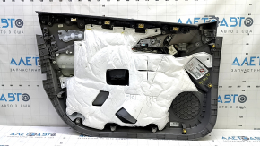 Обшивка двери карточка передняя правая Chevrolet Volt 16- серая, серая вставка, подлокотника кожа серый, с кнопкой центр замка, с управлением стеклоподъемника, потерта